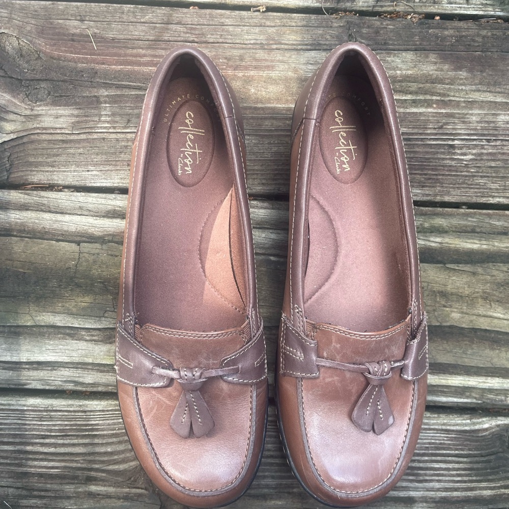 Clarks Women's Brown Leather Loafers